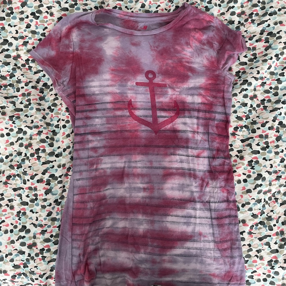 Hand tie dyed anchor teeshirt